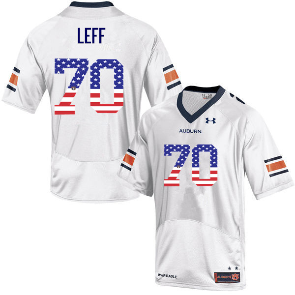Men #70 Robert Leff Auburn Tigers USA Flag Fashion College Football Jerseys-White